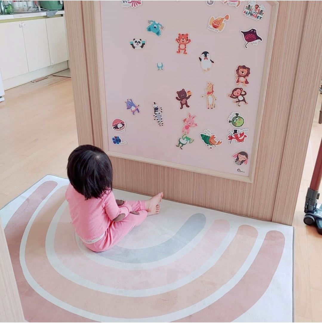 Floor Mat Newborn Baby Crawling Mat Rainbow Pattern Kids Play Mat Infant Toddler Play Rugs Children Bedroom Carpet 105x145CM